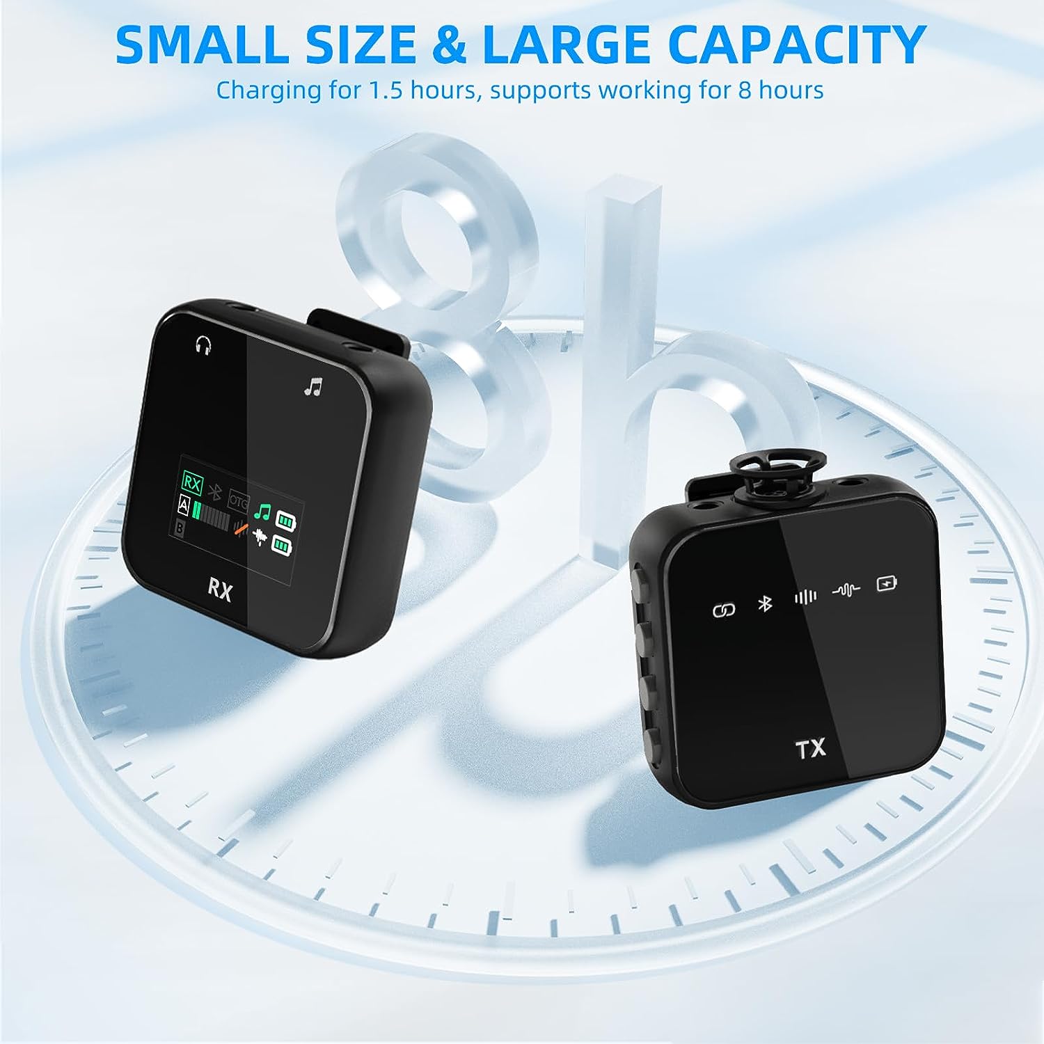 M32S Wireless Dual Lavalier Microphone with Display Screen, Outdoor Noise Reduction Bluetooth Accompaniment